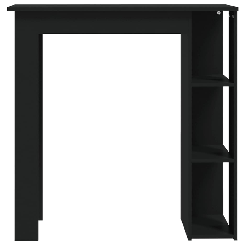 Bartisch mit Regal Schwarz 102x50x103,5 cm Holzwerkstoff - Pazzar.ch