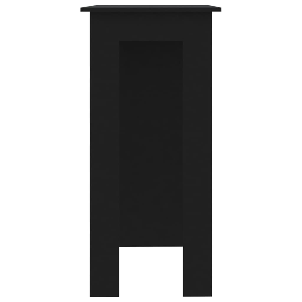 Bartisch mit Regal Schwarz 102x50x103,5 cm Holzwerkstoff - Pazzar.ch