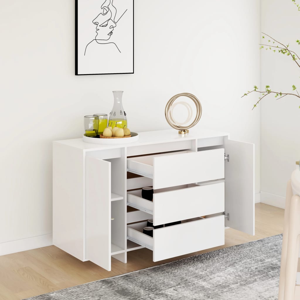 Sideboard mit 3 Schubladen Weiß 120x41x75 cm Holzwerkstoff - Pazzar.ch
