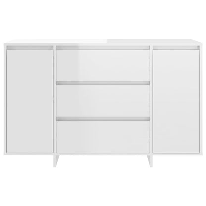 Sideboard 3 Schubladen Hochglanz-Weiß 120x41x75cm Holzwerkstoff - Pazzar.ch