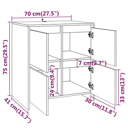 Sideboard Sonoma-Eiche 70x41x75 cm Holzwerkstoff - Pazzar.ch