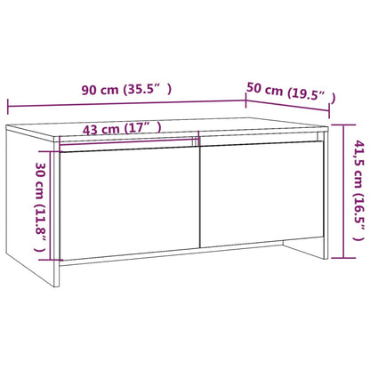 Couchtisch Weiß 90x50x41,5 cm Holzwerkstoff - Pazzar.ch