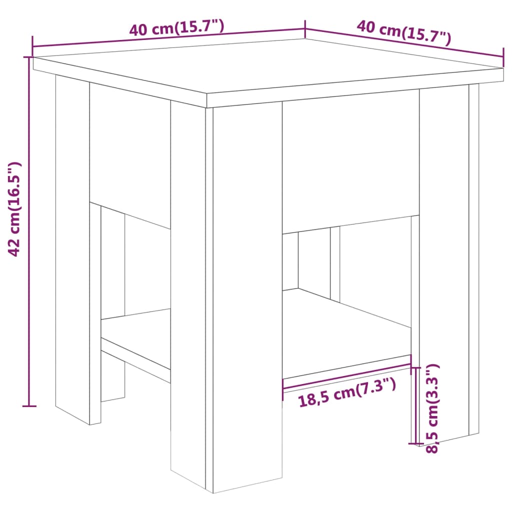 Couchtisch Betongrau 40x40x42 cm Holzwerkstoff - Pazzar.ch