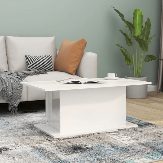 Couchtisch Hochglanz-Weiß 102x55,5x40 cm Holzwerkstoff - Pazzar.ch