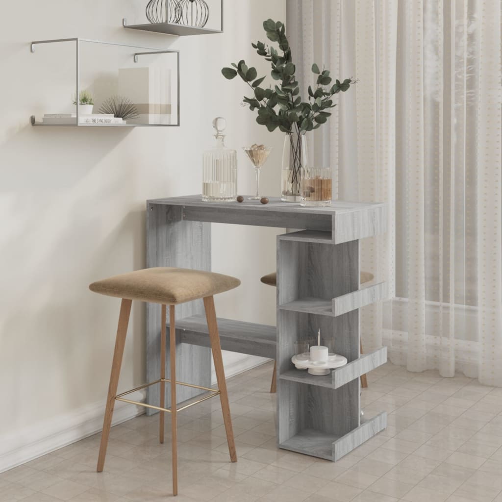 Bartisch mit Regal Grau Sonoma 100x50x101,5 cm - Pazzar.ch