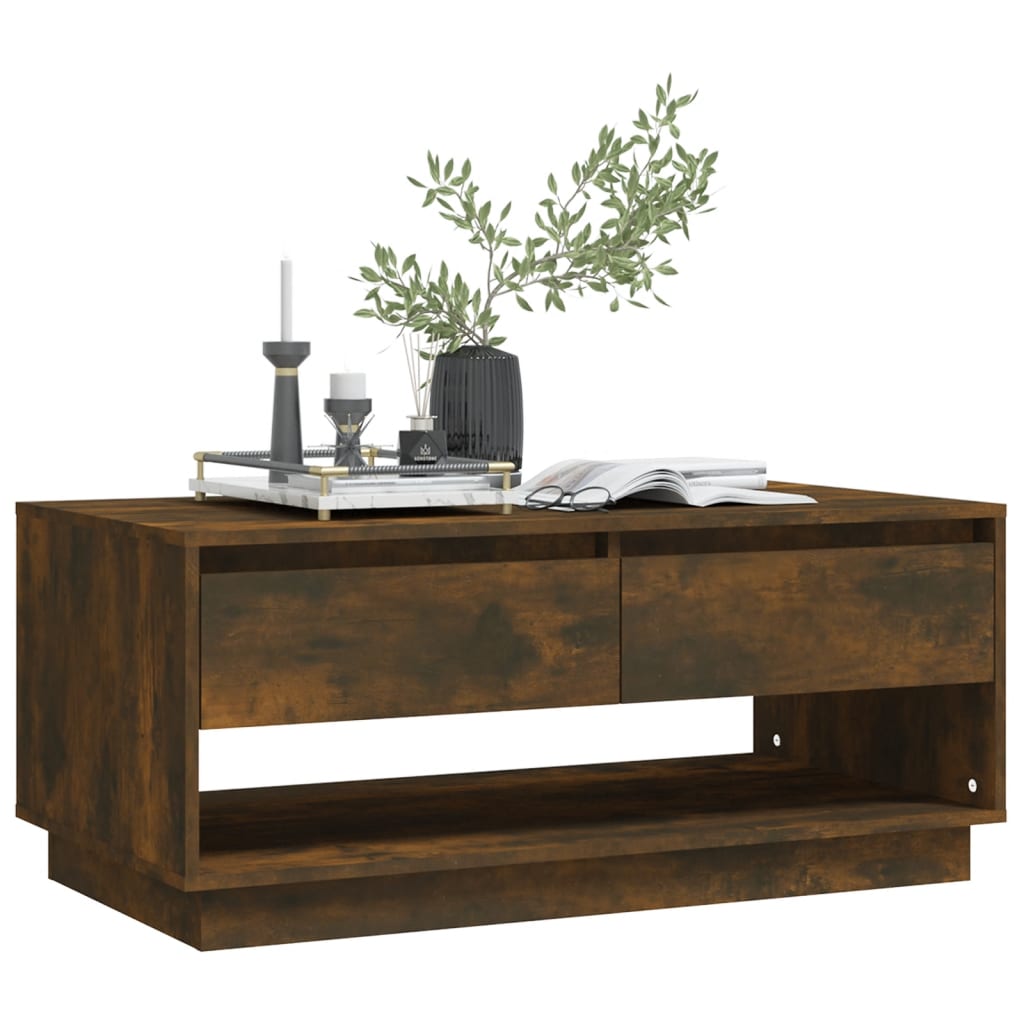 Couchtisch Räuchereiche 102,5x55x44 cm Holzwerkstoff - Pazzar.ch