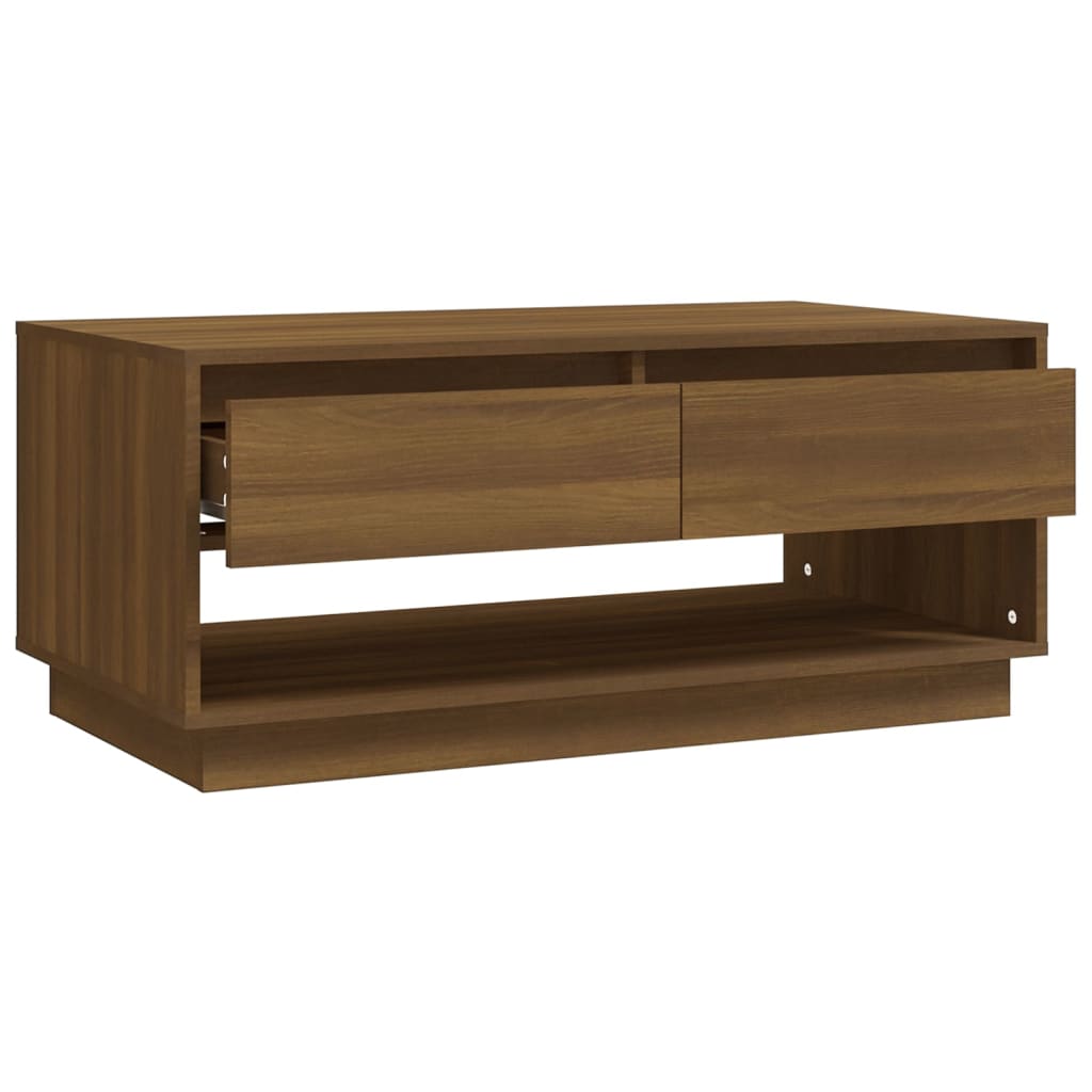 Couchtisch Braun Eiche-Optik 102,5x55x44 cm Holzwerkstoff - Pazzar.ch