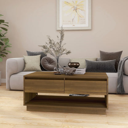 Couchtisch Braun Eiche-Optik 102,5x55x44 cm Holzwerkstoff - Pazzar.ch