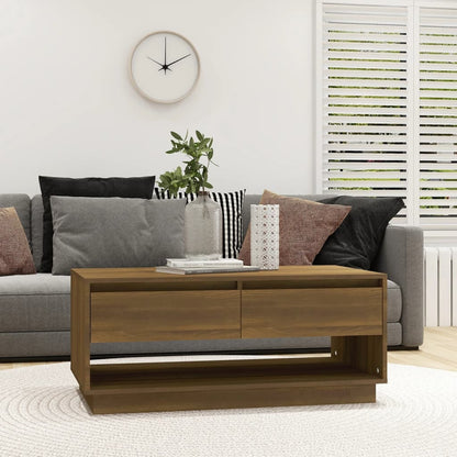 Couchtisch Braun Eiche-Optik 102,5x55x44 cm Holzwerkstoff - Pazzar.ch