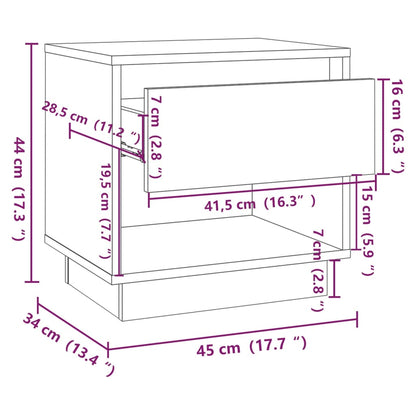 Nachttische 2 Stk. Grau Sonoma 45x34x44 cm Holzwerkstoff - Pazzar.ch