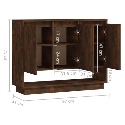 Sideboard Räuchereiche 97x31x75 cm Holzwerkstoff - Pazzar.ch