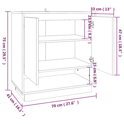 Sideboard Räuchereiche 70x41x75 cm Holzwerkstoff - Pazzar.ch