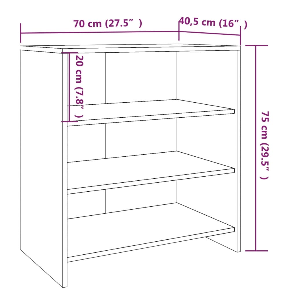 Sideboard Grau Sonoma 70x40,5x75 cm Holzwerkstoff