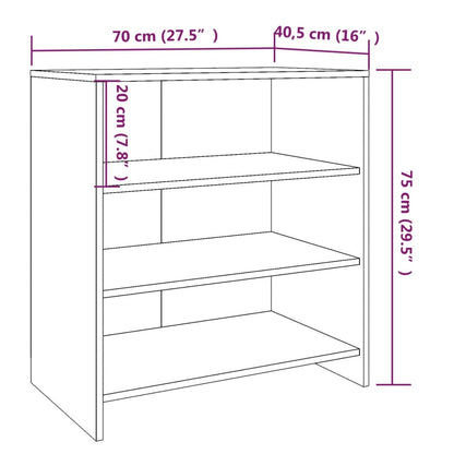 Sideboard Grau Sonoma 70x40,5x75 cm Holzwerkstoff - Pazzar.ch