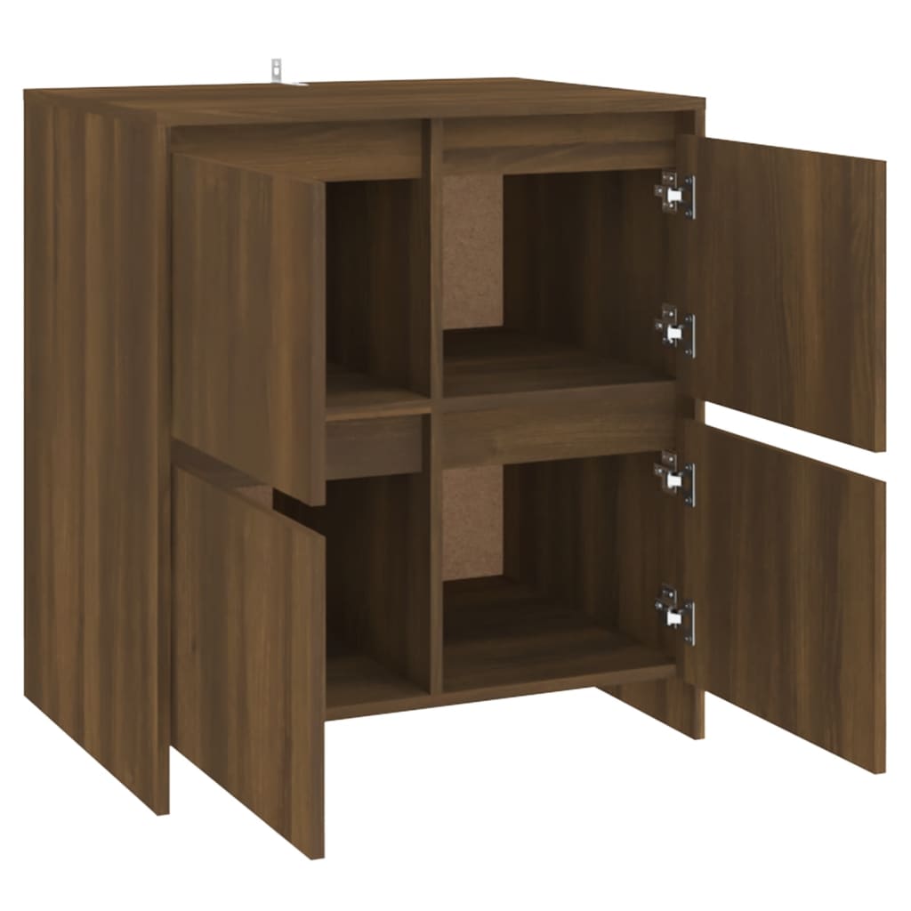 Sideboard Braun Eichen-Optik 70x41x75 cm Holzwerkstoff - Pazzar.ch