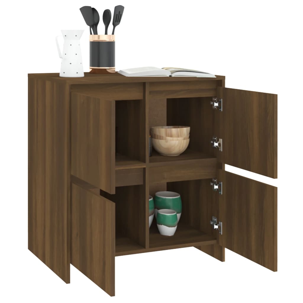 Sideboard Braun Eichen-Optik 70x41x75 cm Holzwerkstoff - Pazzar.ch