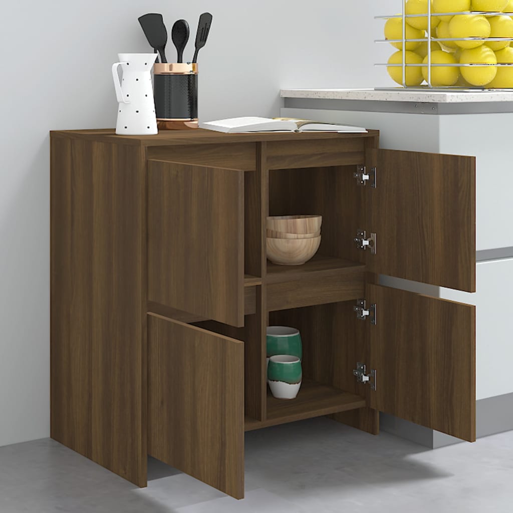 Sideboard Braun Eichen-Optik 70x41x75 cm Holzwerkstoff - Pazzar.ch