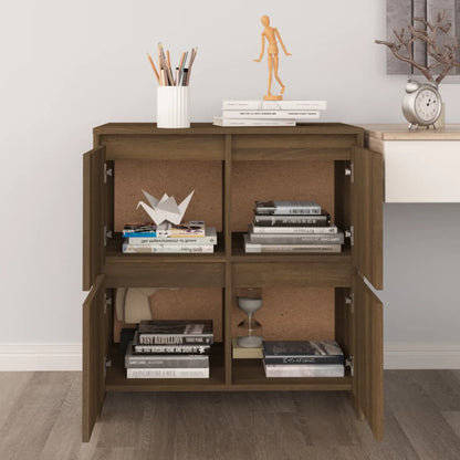 Sideboard Braun Eichen-Optik 70x41x75 cm Holzwerkstoff - Pazzar.ch