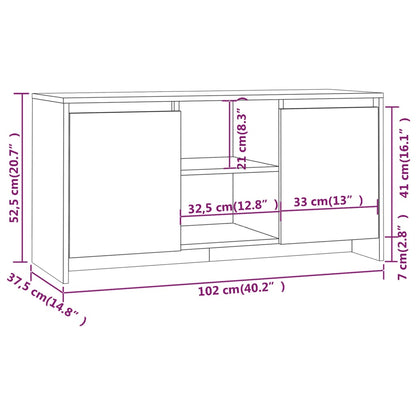 TV-Schrank Grau Sonoma-Eiche 102x37,5x52,5 cm Holzwerkstoff - Pazzar.ch