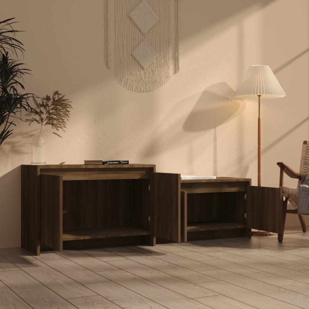 TV-Schrank Eichen-Optik Braun 146,5x35x50 cm Holzwerkstoff - Pazzar.ch