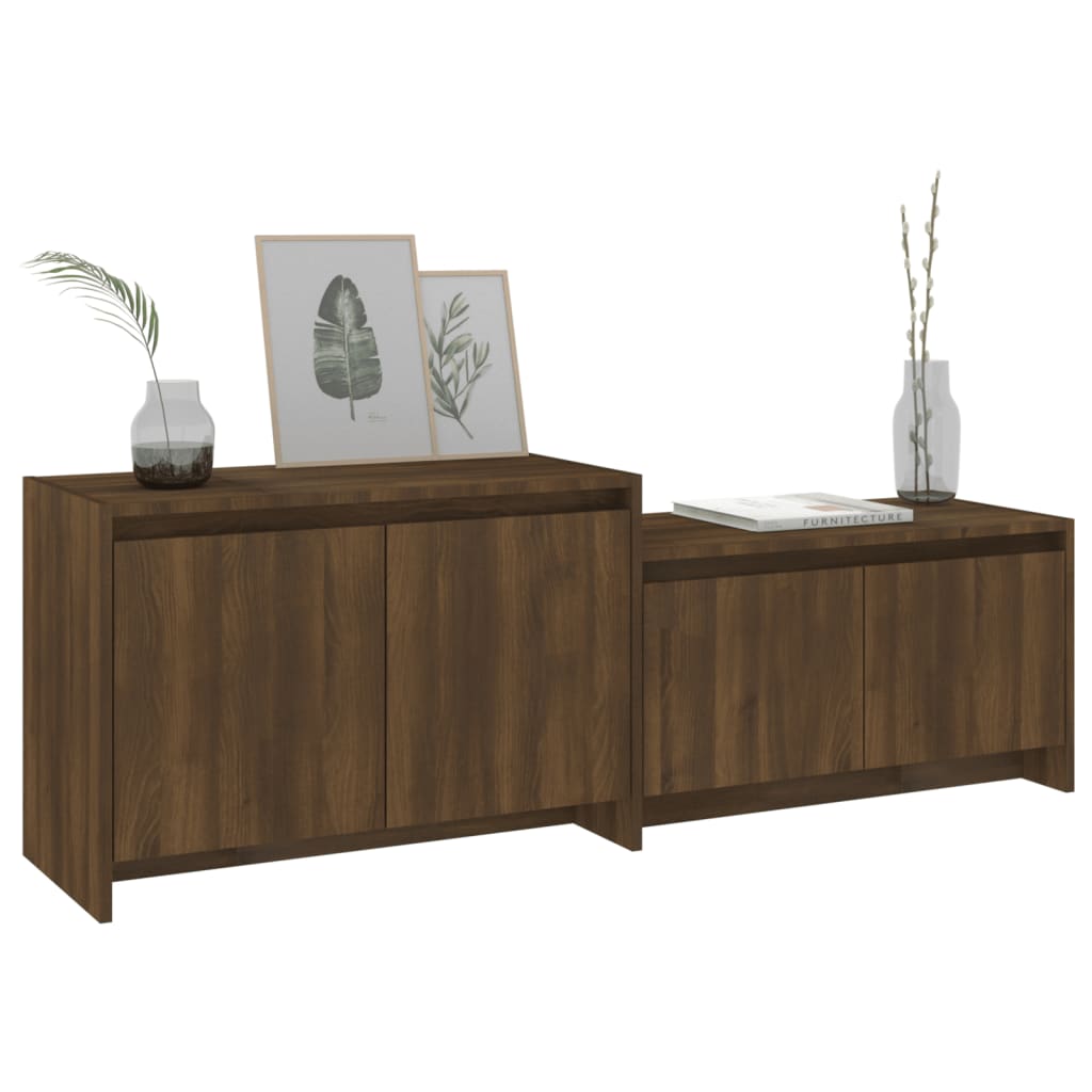 TV-Schrank Eichen-Optik Braun 146,5x35x50 cm Holzwerkstoff - Pazzar.ch