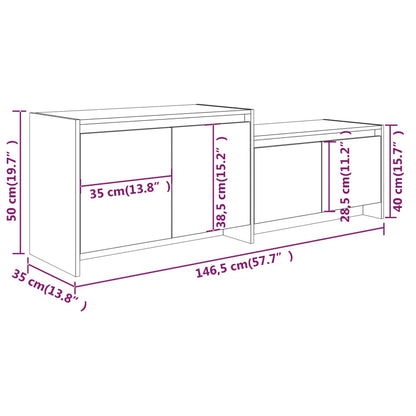 TV-Schrank Eichen-Optik Braun 146,5x35x50 cm Holzwerkstoff - Pazzar.ch