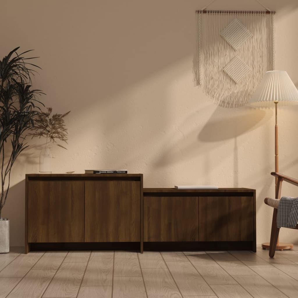TV-Schrank Eichen-Optik Braun 146,5x35x50 cm Holzwerkstoff - Pazzar.ch