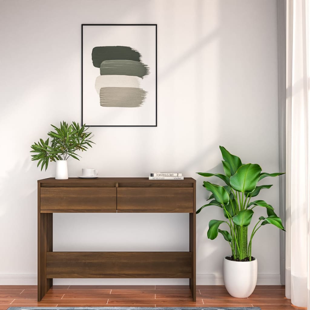 Konsolentisch Braun Eichen-Optik 100x35x76,5 cm Holzwerkstoff - Pazzar.ch