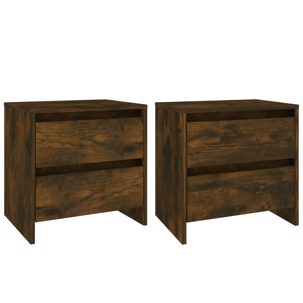 Nachttische 2 Stk. Räuchereiche 45x34,5x44,5 cm Holzwerkstoff - Pazzar.ch
