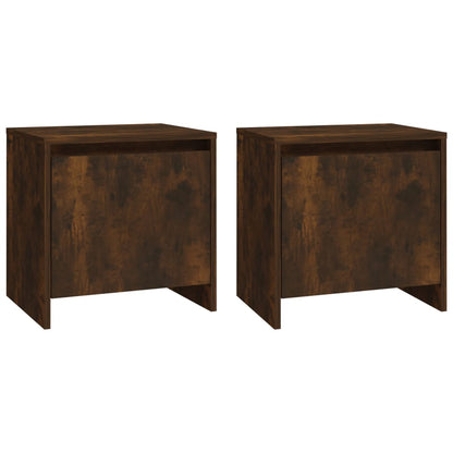 Nachttische 2 Stk. Räuchereiche 45x34x44,5 cm Holzwerkstoff - Pazzar.ch