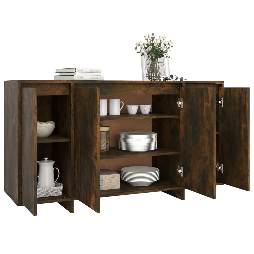 Sideboard Räuchereiche 135x41x75 cm Holzwerkstoff - Pazzar.ch
