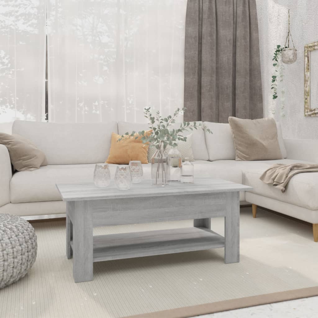 Couchtisch Grau Sonoma 102x55x42 cm Holzwerkstoff - Pazzar.ch