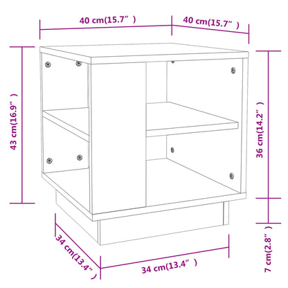 Couchtisch Braun Eichen-Optik 40x40x43 cm Holzwerkstoff - Pazzar.ch