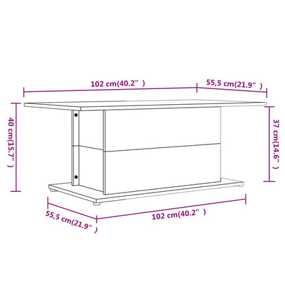 Couchtisch Räuchereiche 102x55,5x40 cm Holzwerkstoff - Pazzar.ch