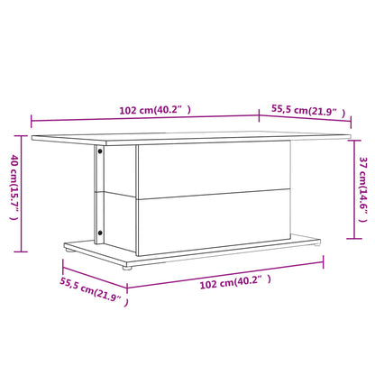 Couchtisch Braun Eiche 102x55,5x40 cm Holzwerkstoff - Pazzar.ch