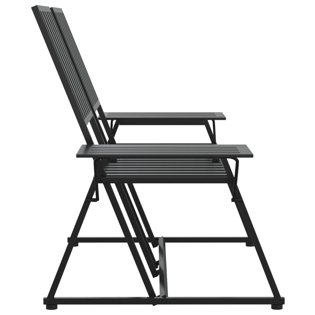2-Sitzer-Gartenbank 165 cm Schwarz Stahl - Pazzar.ch