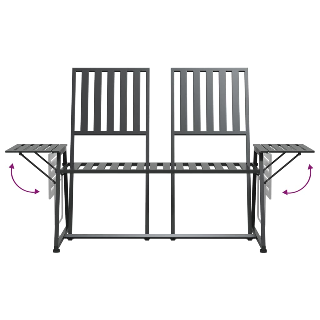2-Sitzer-Gartenbank 165 cm Schwarz Stahl - Pazzar.ch