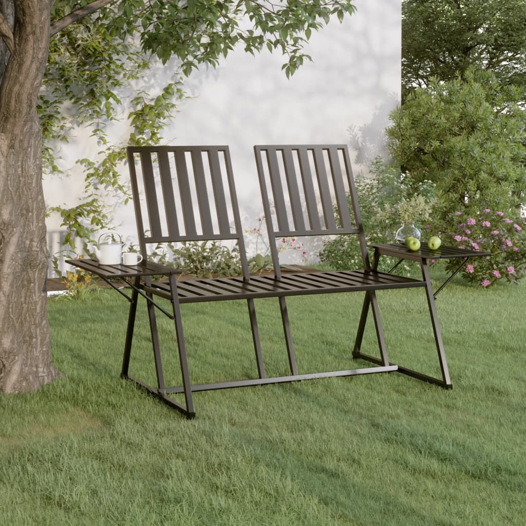 2-Sitzer-Gartenbank 165 cm Schwarz Stahl - Pazzar.ch