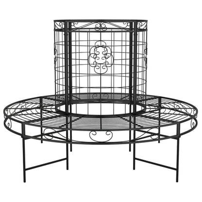 Baumbank Rund Ø137 cm Schwarz Stahl - Pazzar.ch