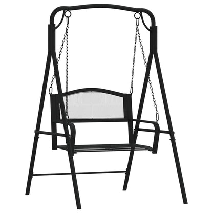 Hollywoodschaukel 124 cm Schwarz Stahl - Pazzar.ch
