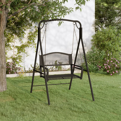 Hollywoodschaukel 124 cm Schwarz Stahl - Pazzar.ch
