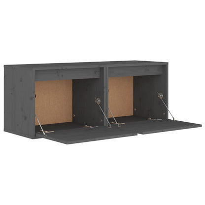 Wandschränke 2 Stk. Grau 45x30x35 cm Massivholz Kiefer - Pazzar.ch