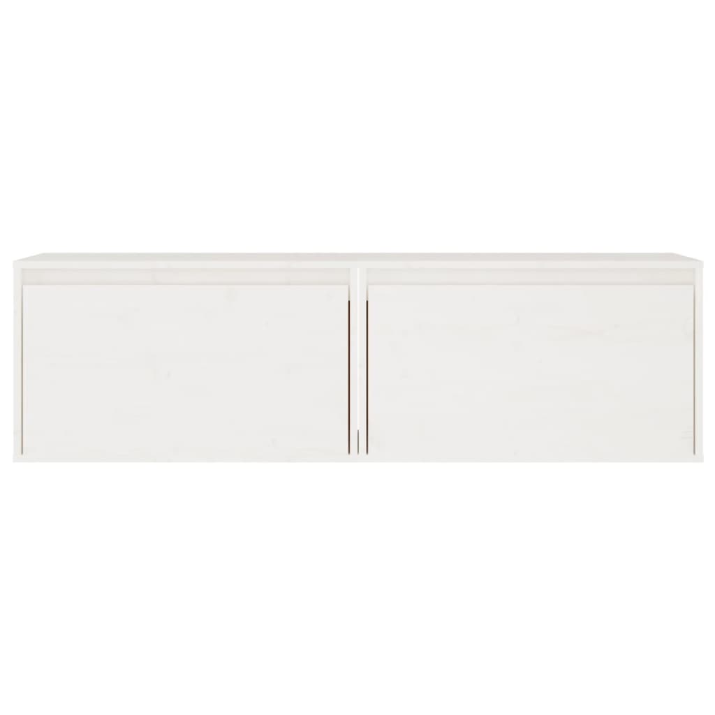 Wandschränke 2 Stk. Weiß 60x30x35 cm Massivholz Kiefer