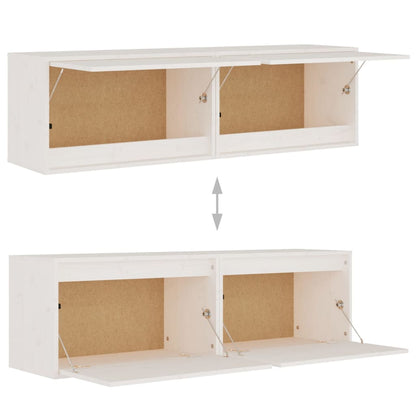 Wandschränke 2 Stk. Weiß 60x30x35 cm Massivholz Kiefer - Pazzar.ch