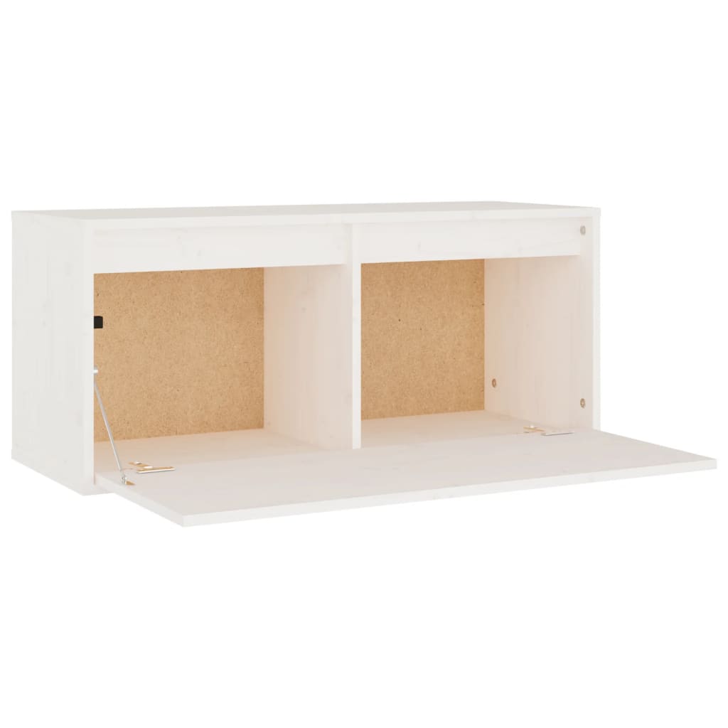 Wandschrank Weiß 80x30x35 cm Massivholz Kiefer - Pazzar.ch