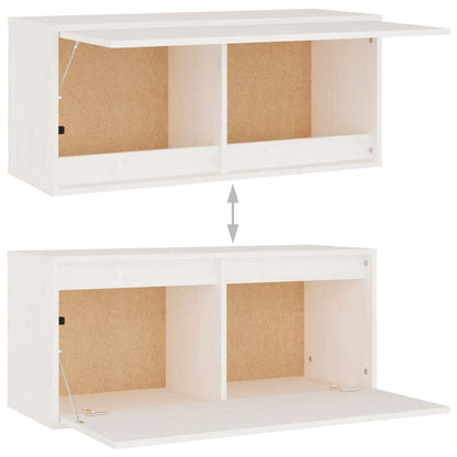 Wandschrank Weiß 80x30x35 cm Massivholz Kiefer - Pazzar.ch