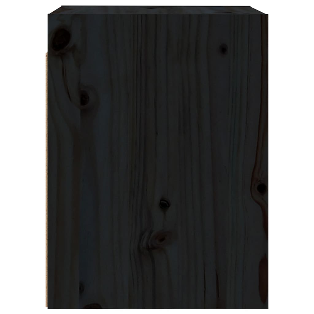 Wandschrank Schwarz 30x30x40 cm Massivholz Kiefer