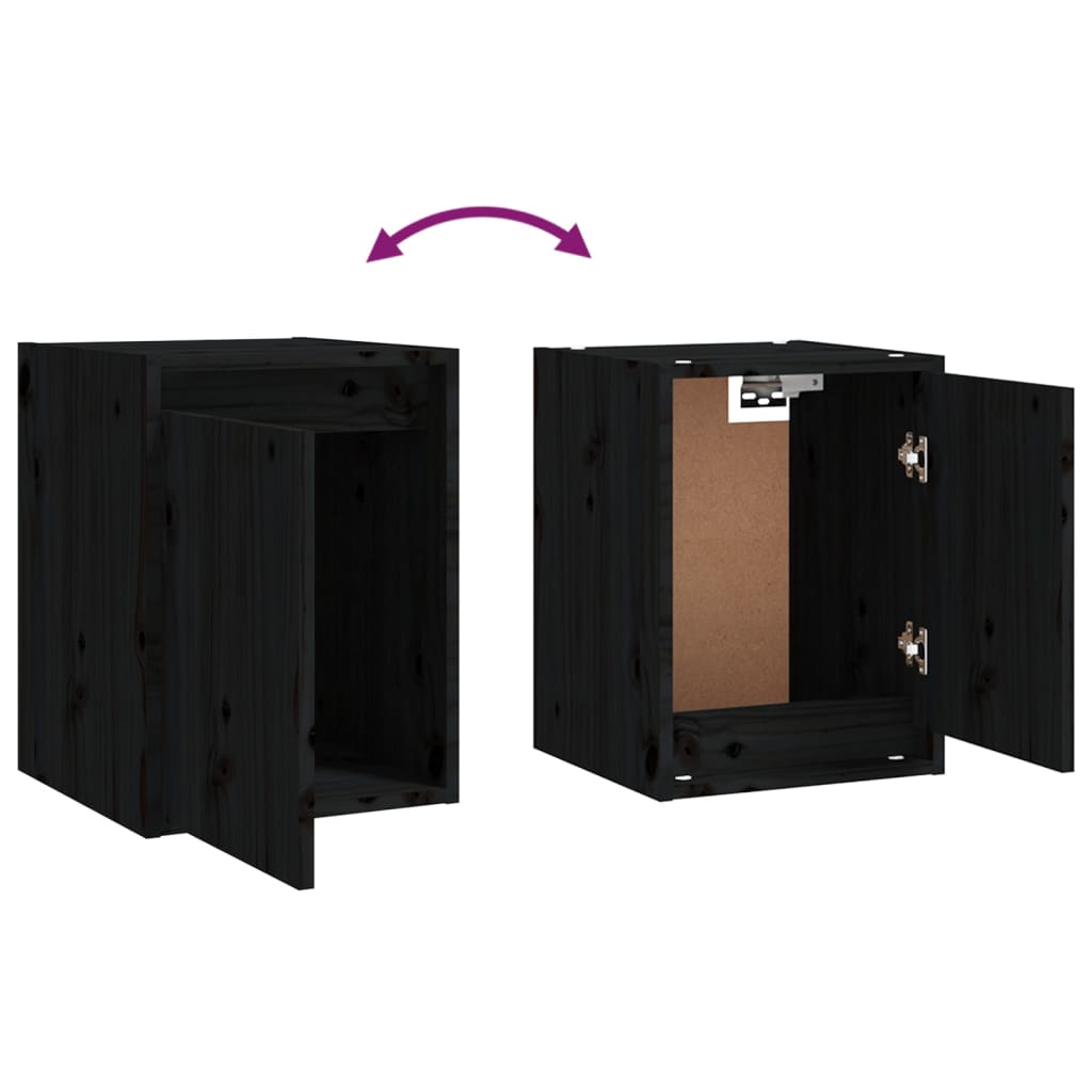 Wandschrank Schwarz 30x30x40 cm Massivholz Kiefer - Pazzar.ch