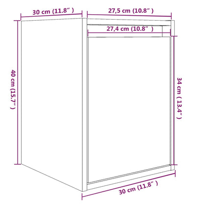 Wandschrank Schwarz 30x30x40 cm Massivholz Kiefer - Pazzar.ch