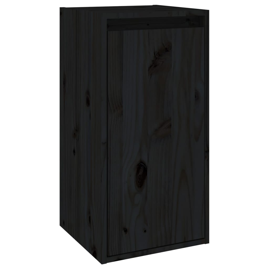 Wandschränke 2 Stk. Schwarz 30x30x60 cm Massivholz Kiefer - Pazzar.ch